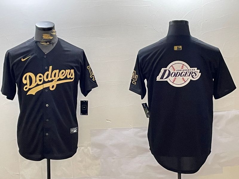 Men Los Angeles Dodgers Blank Black Gold Nike MLB Jersey style 0034->los angeles dodgers->MLB Jersey